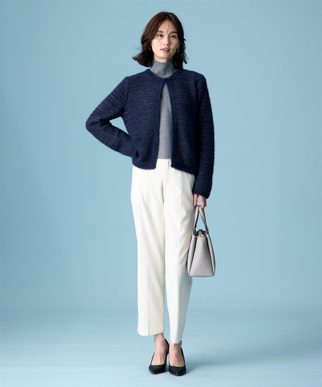 A/C DESIGN BY ALPHA CUBIC バイカラーニットカーディガン_sub_7