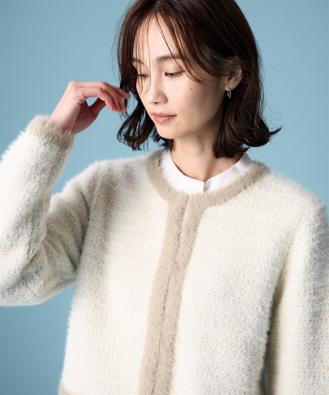 A/C DESIGN BY ALPHA CUBIC バイカラーニットカーディガン_sub_11