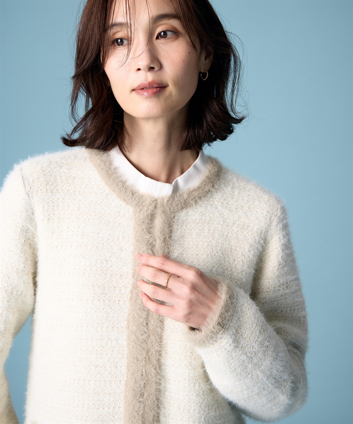 A/C DESIGN BY ALPHA CUBIC バイカラーニットカーディガン_sub_12