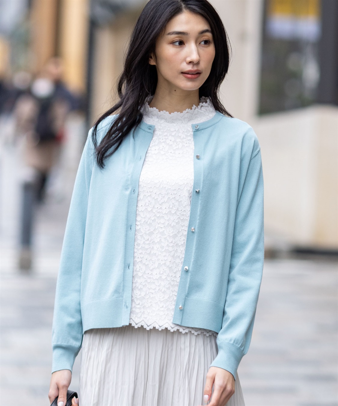 A/C DESIGN BY ALPHA CUBIC クルーネックニットカーディガン【ウォッシャブル】_sub_1