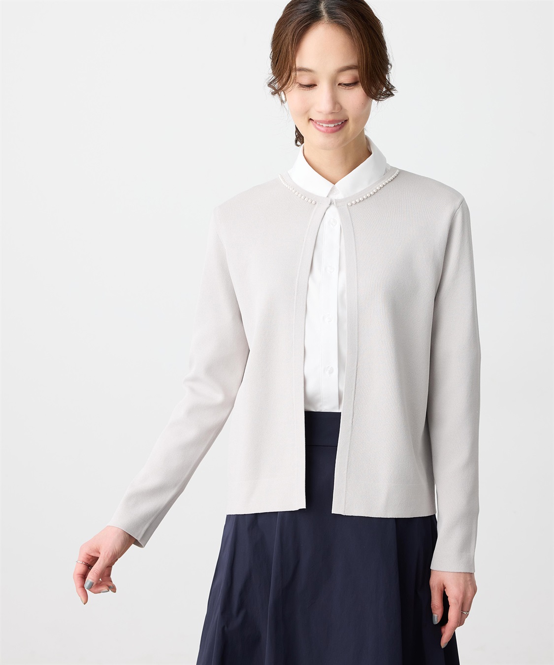 A/C DESIGN BY ALPHA CUBIC パールボタンカーディガン【ウォッシャブル】_sub_3