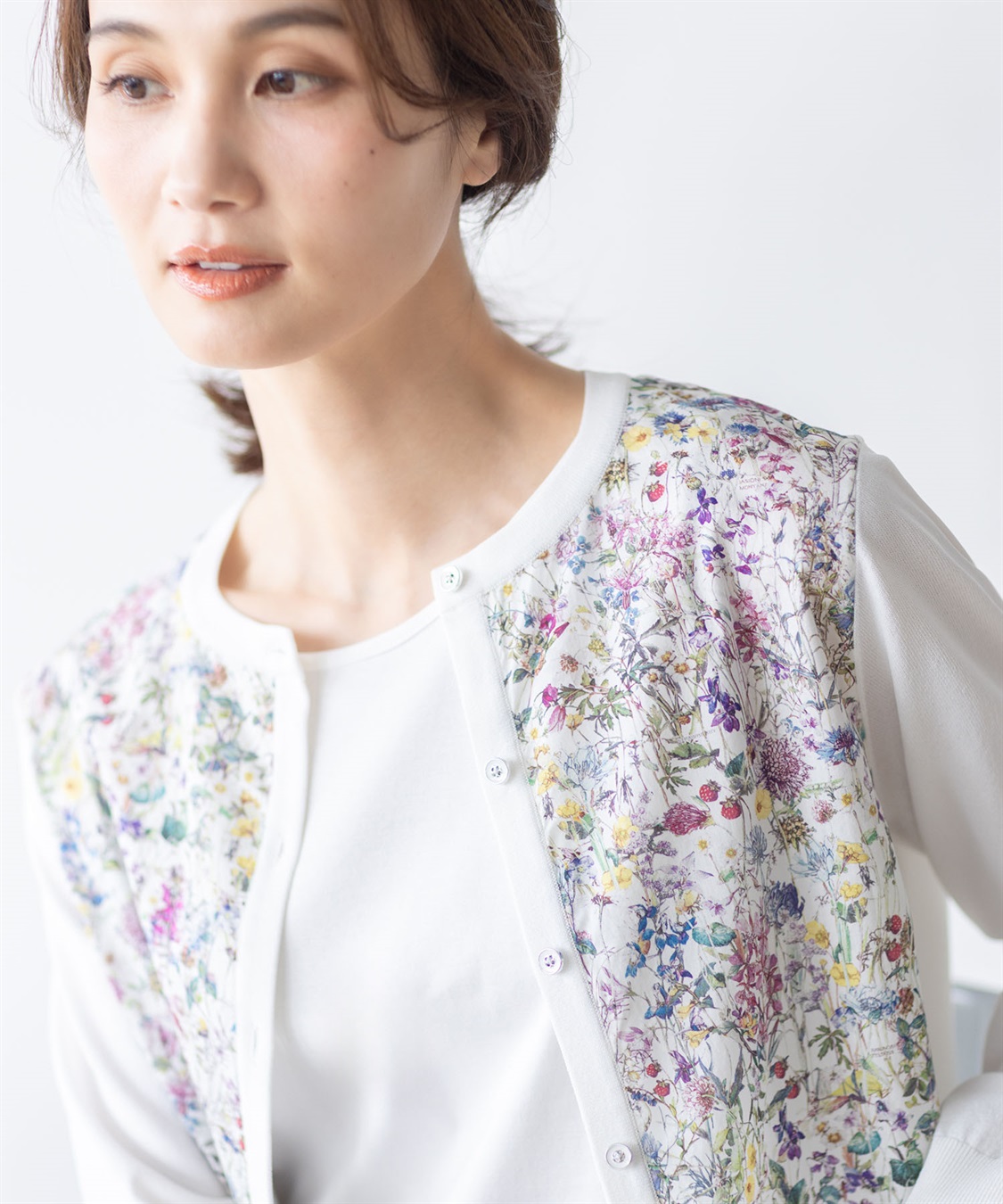 A/C DESIGN BY ALPHA CUBIC 【Liberty】リバティプリントクルーネックカーディガン【ハンドウォッシャブル】_sub_2