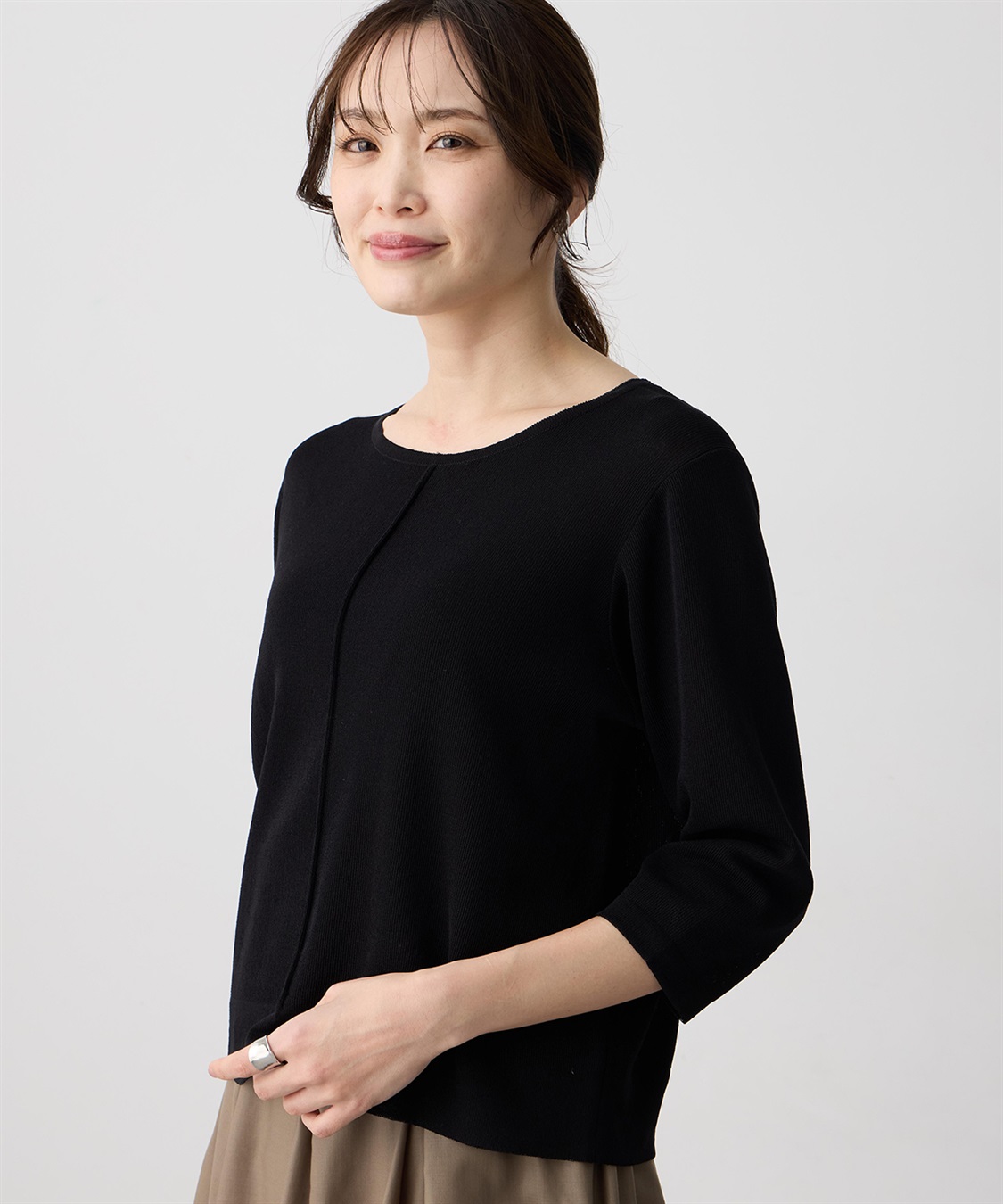 A/C DESIGN BY ALPHA CUBIC 裾シアー切替プルオーバー_sub_5