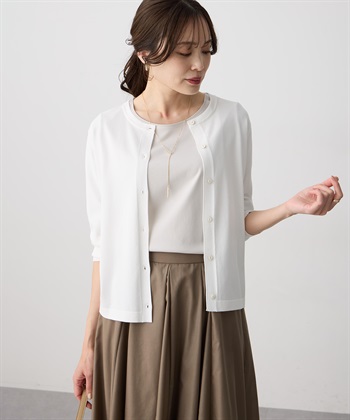 A/C DESIGN BY ALPHA CUBIC クルーネックカーディガン【接触冷感・UVカット・ウォッシャブル】_subthumb_2