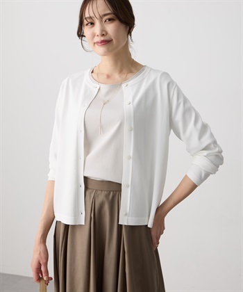 A/C DESIGN BY ALPHA CUBIC クルーネックカーディガン【接触冷感・UVカット・ウォッシャブル】_subthumb_3