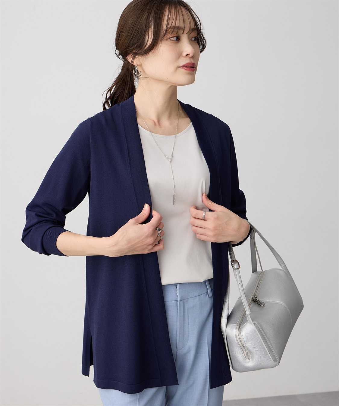 A/C DESIGN BY ALPHA CUBIC 着流しロングカーディガン【接触冷感・UVカット・ウォッシャブル】_sub_8