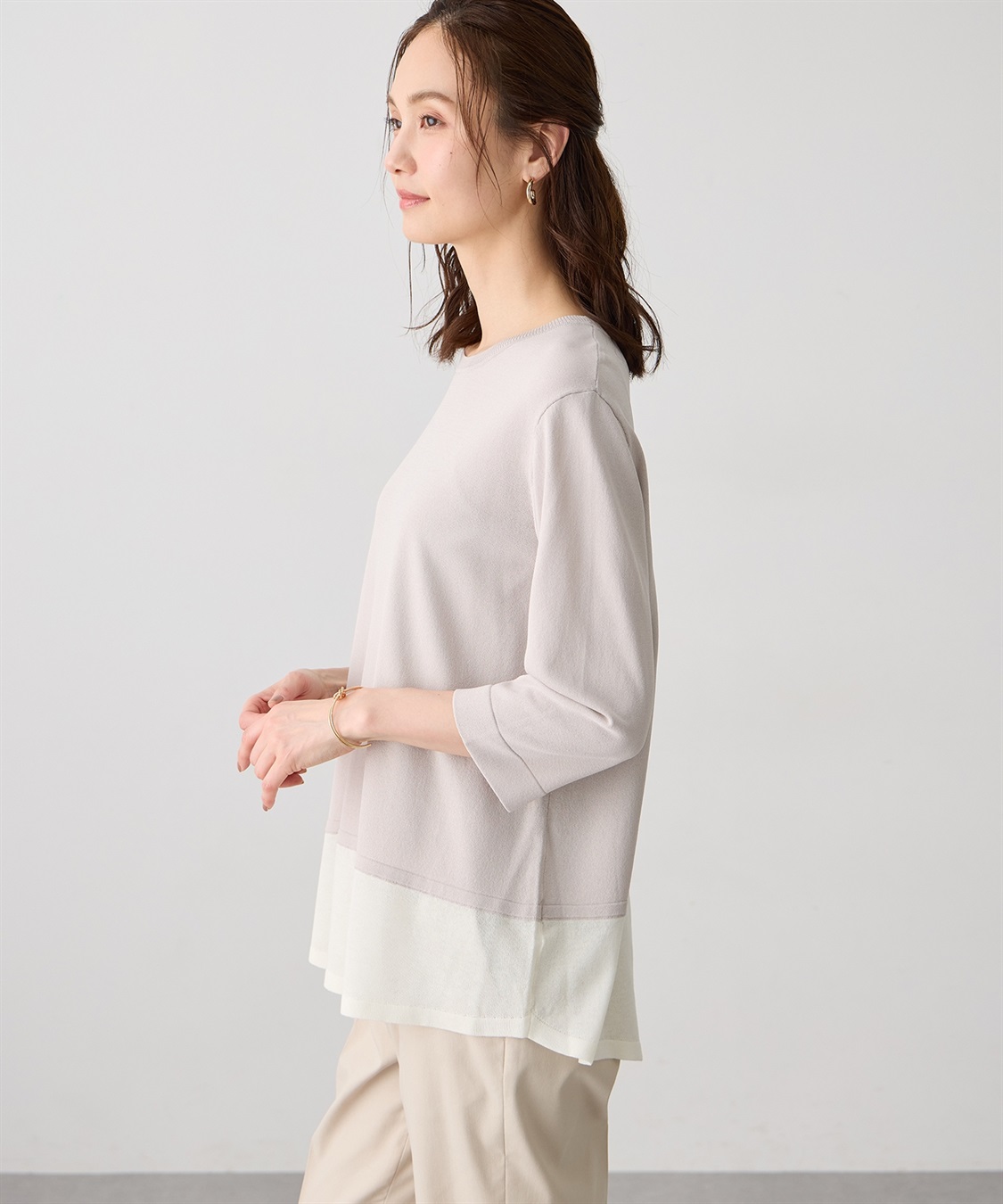 A/C DESIGN BY ALPHA CUBIC シアードッキングプルオーバー【ハンドウォッシャブル】_sub_1