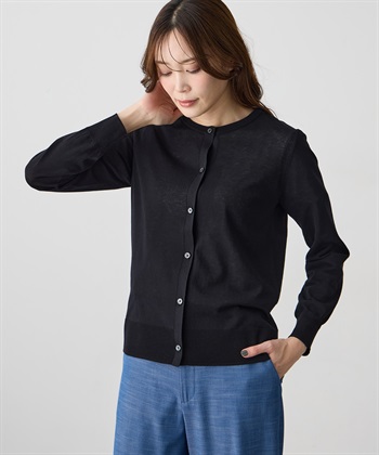 A/C DESIGN BY ALPHA CUBIC クルーネックニットカーディガン【綿100％・ハンドウォッシャブル】_subthumb_1