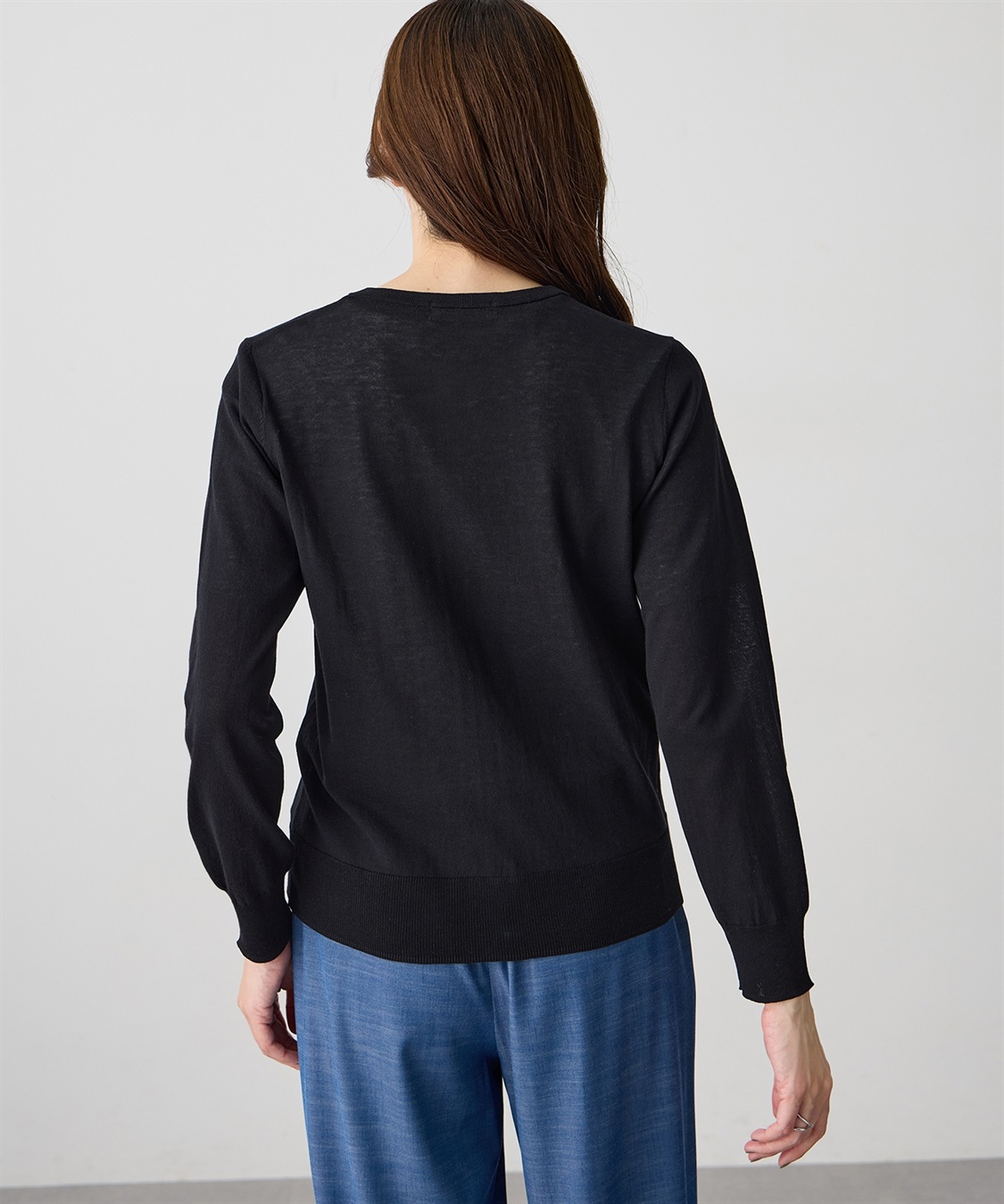 A/C DESIGN BY ALPHA CUBIC クルーネックニットカーディガン【綿100％・ハンドウォッシャブル】_sub_3