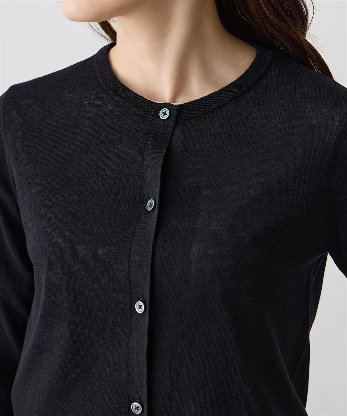 A/C DESIGN BY ALPHA CUBIC クルーネックニットカーディガン【綿100％・ハンドウォッシャブル】_sub_6