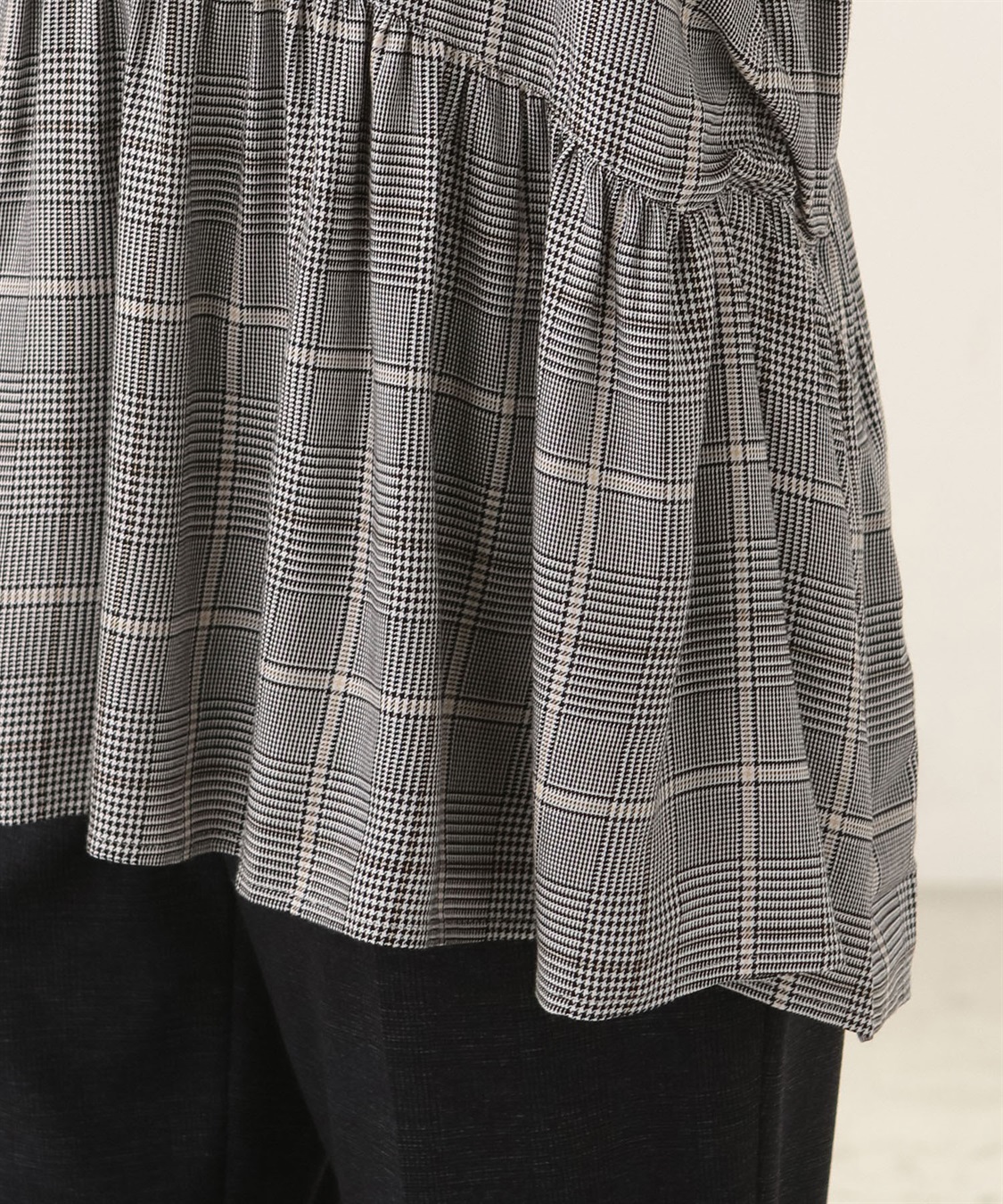 A/C DESIGN BY ALPHA CUBIC レーヨンチェックティアードブラウス_sub_5