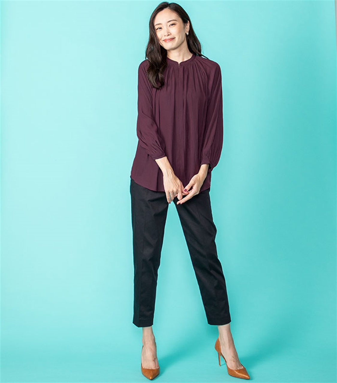 A/C DESIGN BY ALPHA CUBIC サテンバンドカラーシャツ_sub_14