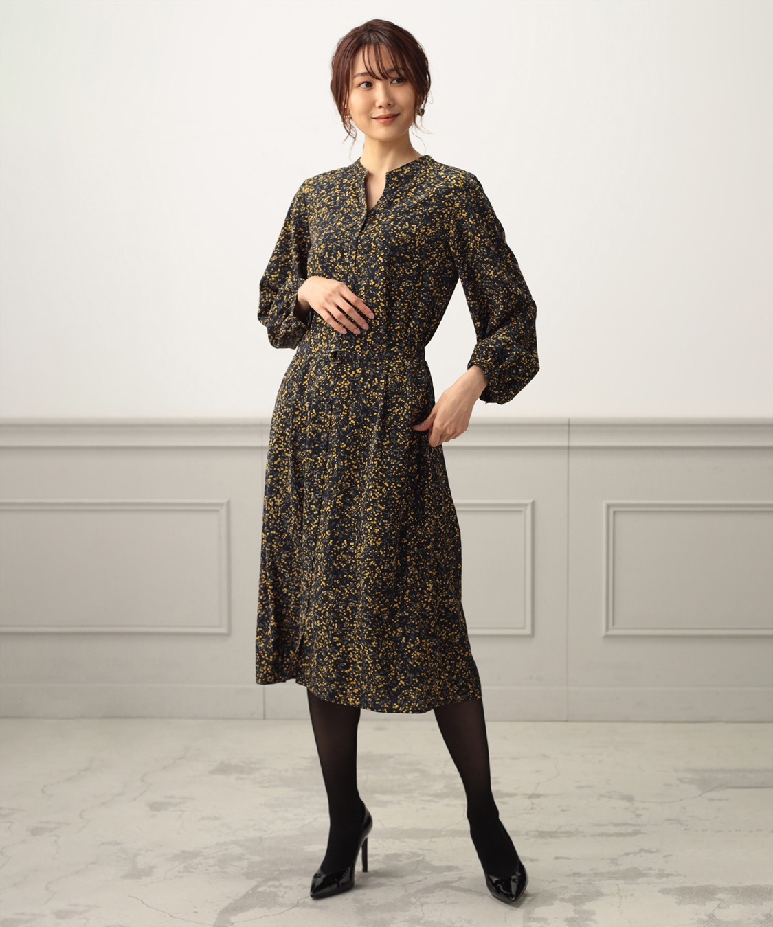 花柄プリントワンピース A C Design By Alpha Cubic クロスプラス公式通販サイト