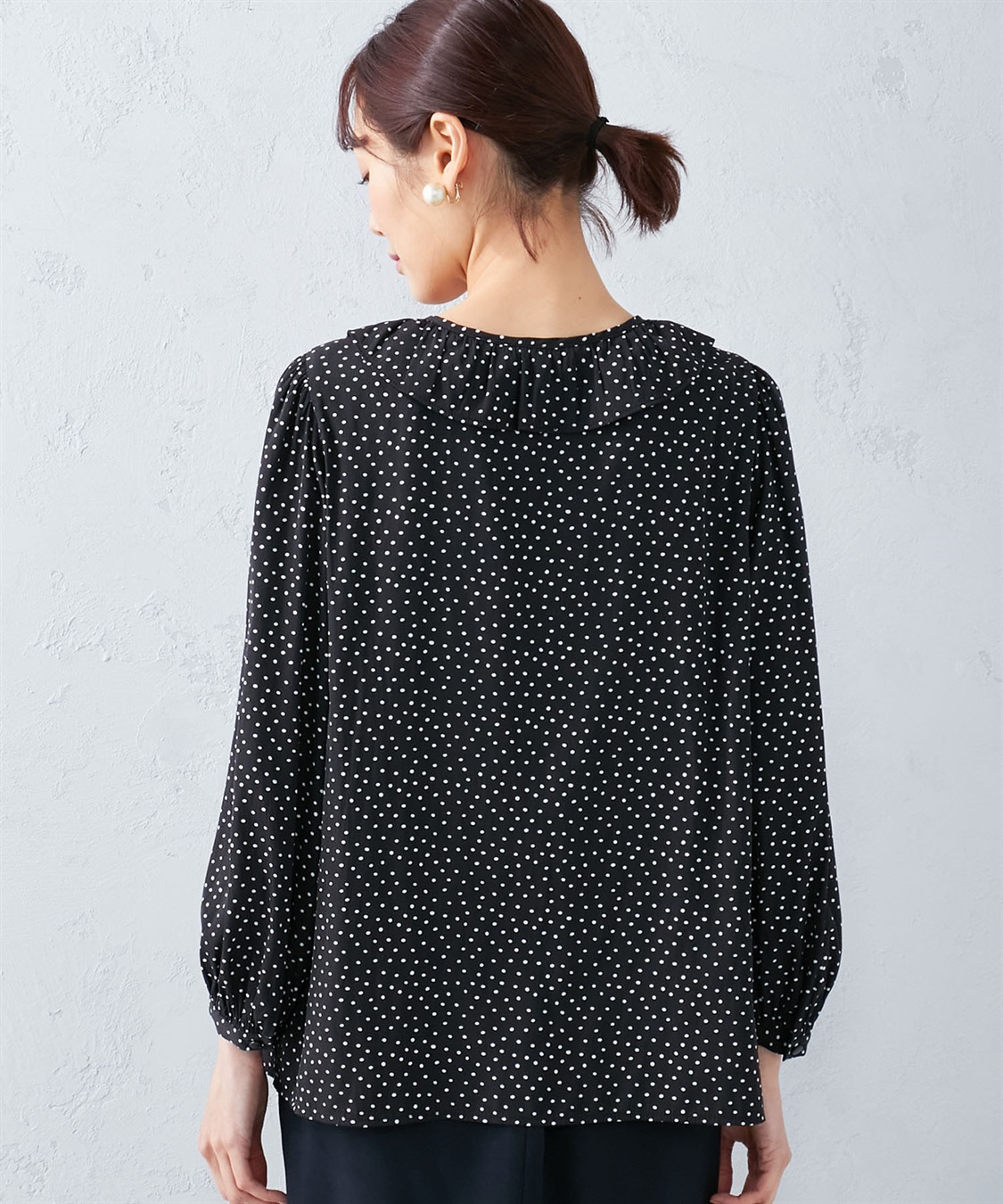 A/C DESIGN BY ALPHA CUBIC サテンフリルブラウス_sub_2