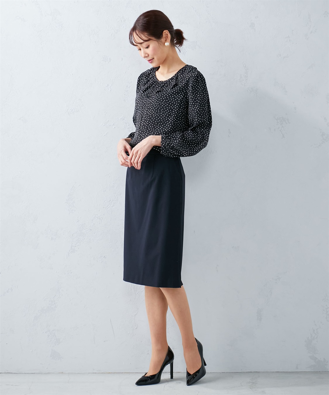 A/C DESIGN BY ALPHA CUBIC サテンフリルブラウス_sub_8