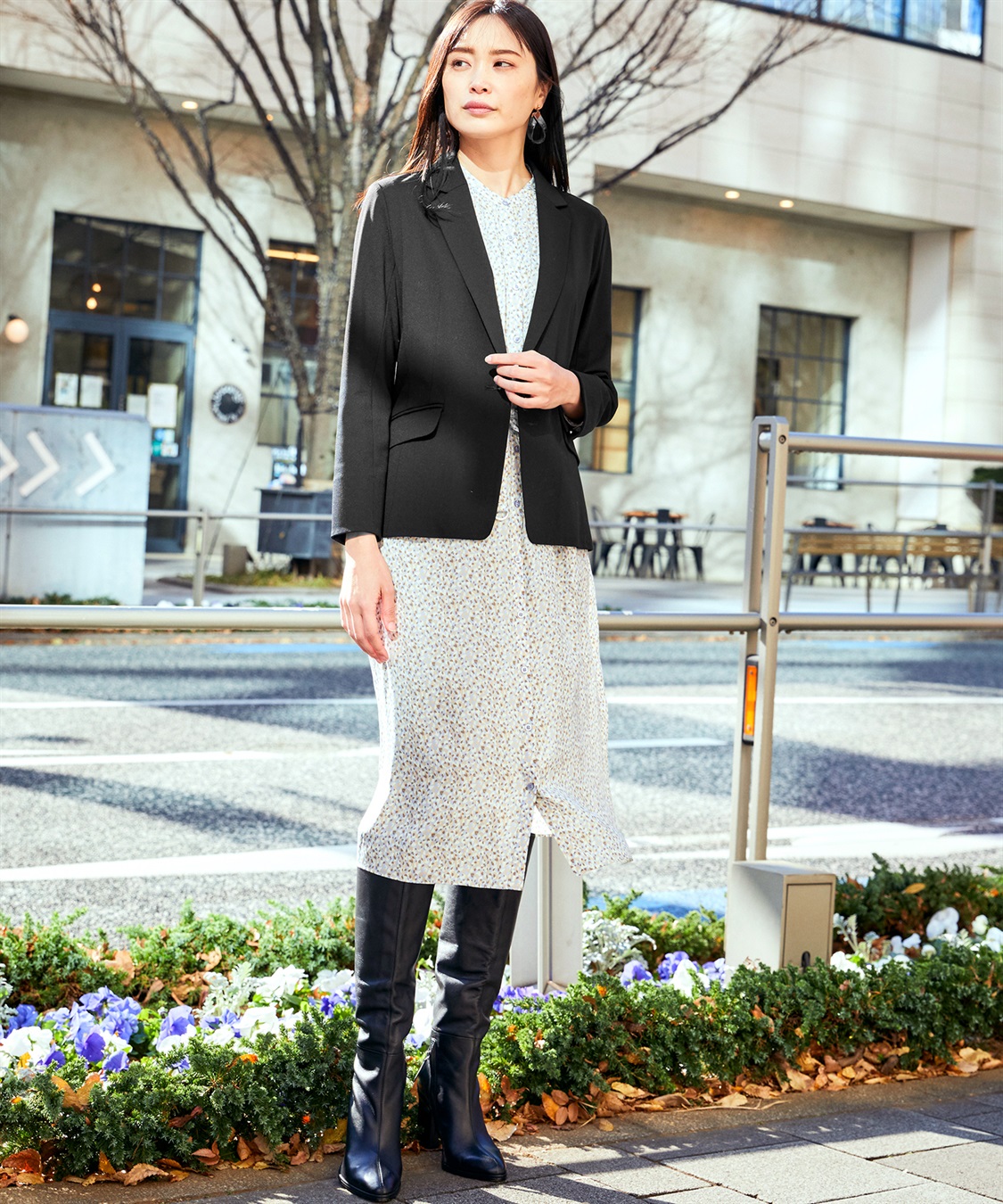 A/C DESIGN BY ALPHA CUBIC プリントロングワンピース_sub_13