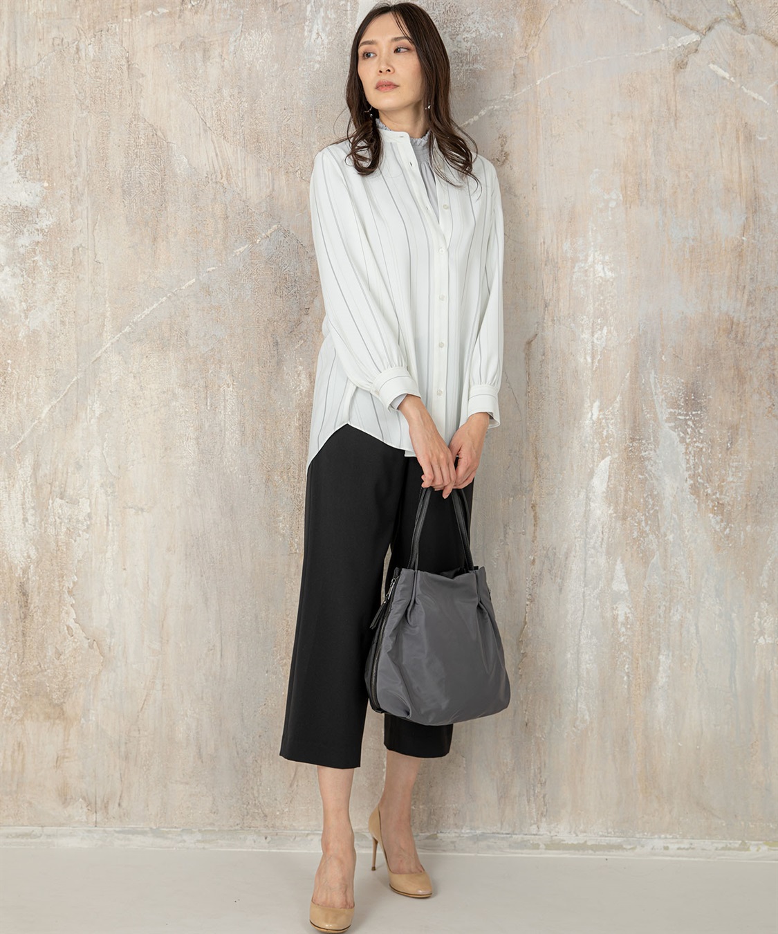 A/C DESIGN BY ALPHA CUBIC トリアセ風ストライプシャツ_sub_10