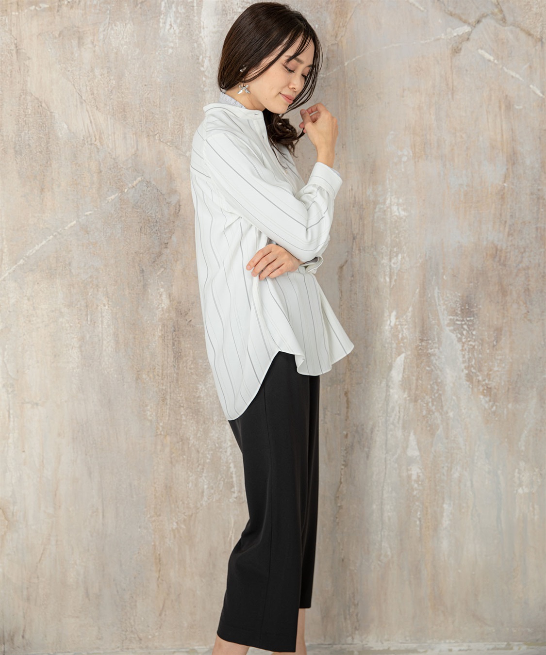 A/C DESIGN BY ALPHA CUBIC トリアセ風ストライプシャツ_sub_11