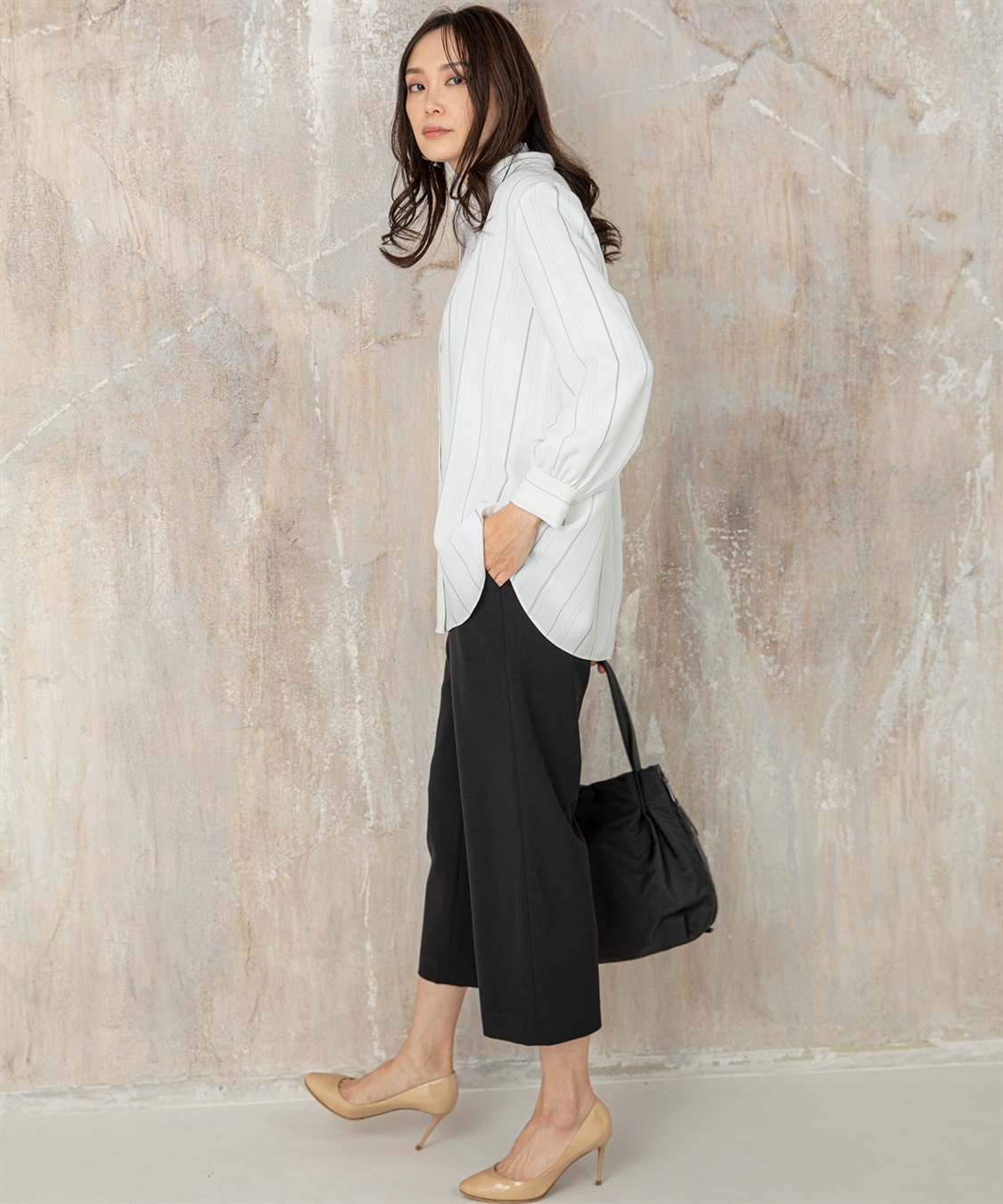 A/C DESIGN BY ALPHA CUBIC トリアセ風ストライプシャツ_sub_13