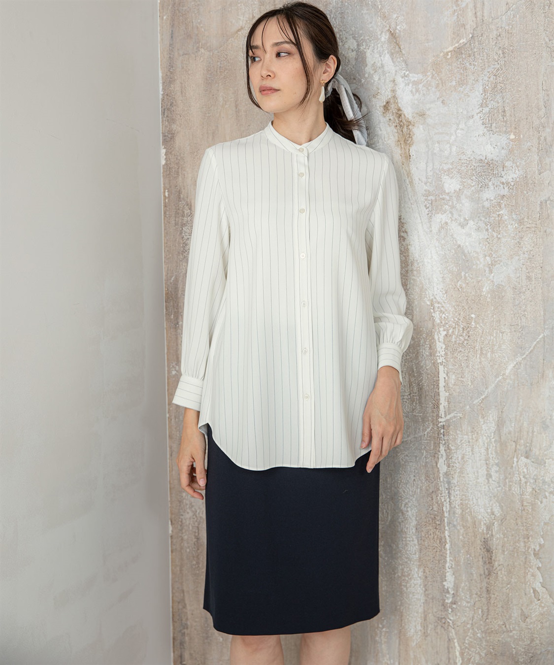 A/C DESIGN BY ALPHA CUBIC トリアセ風ストライプシャツ_sub_15