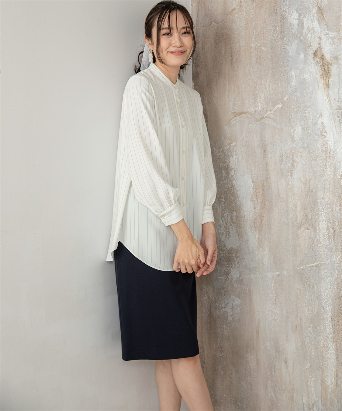 A/C DESIGN BY ALPHA CUBIC トリアセ風ストライプシャツ_sub_16