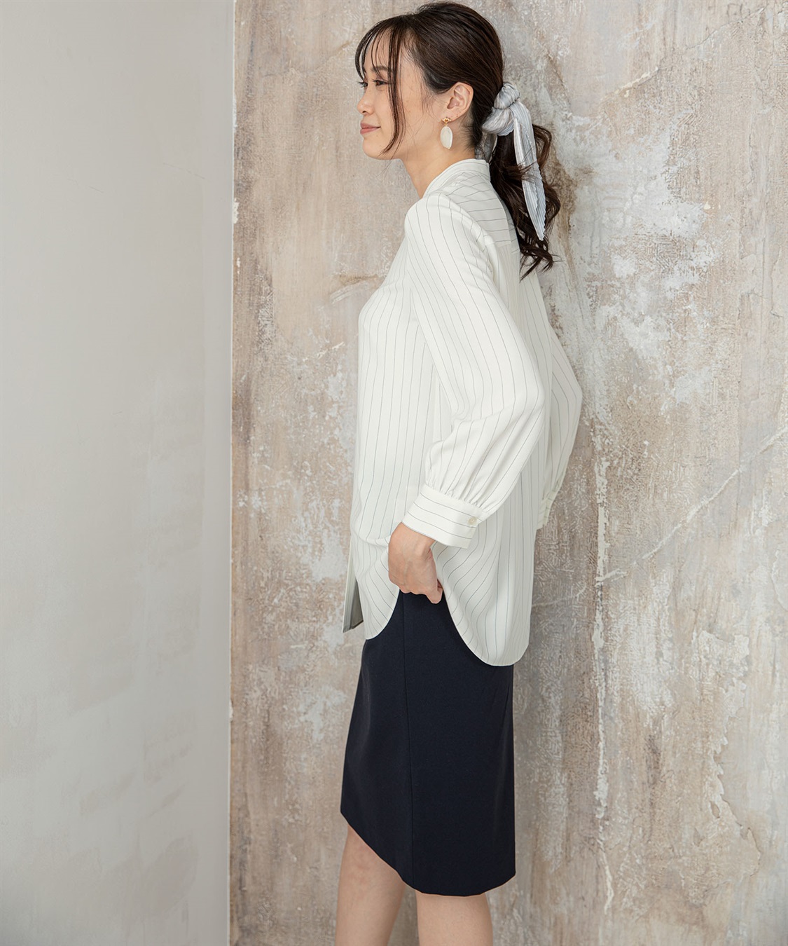 A/C DESIGN BY ALPHA CUBIC トリアセ風ストライプシャツ_sub_18