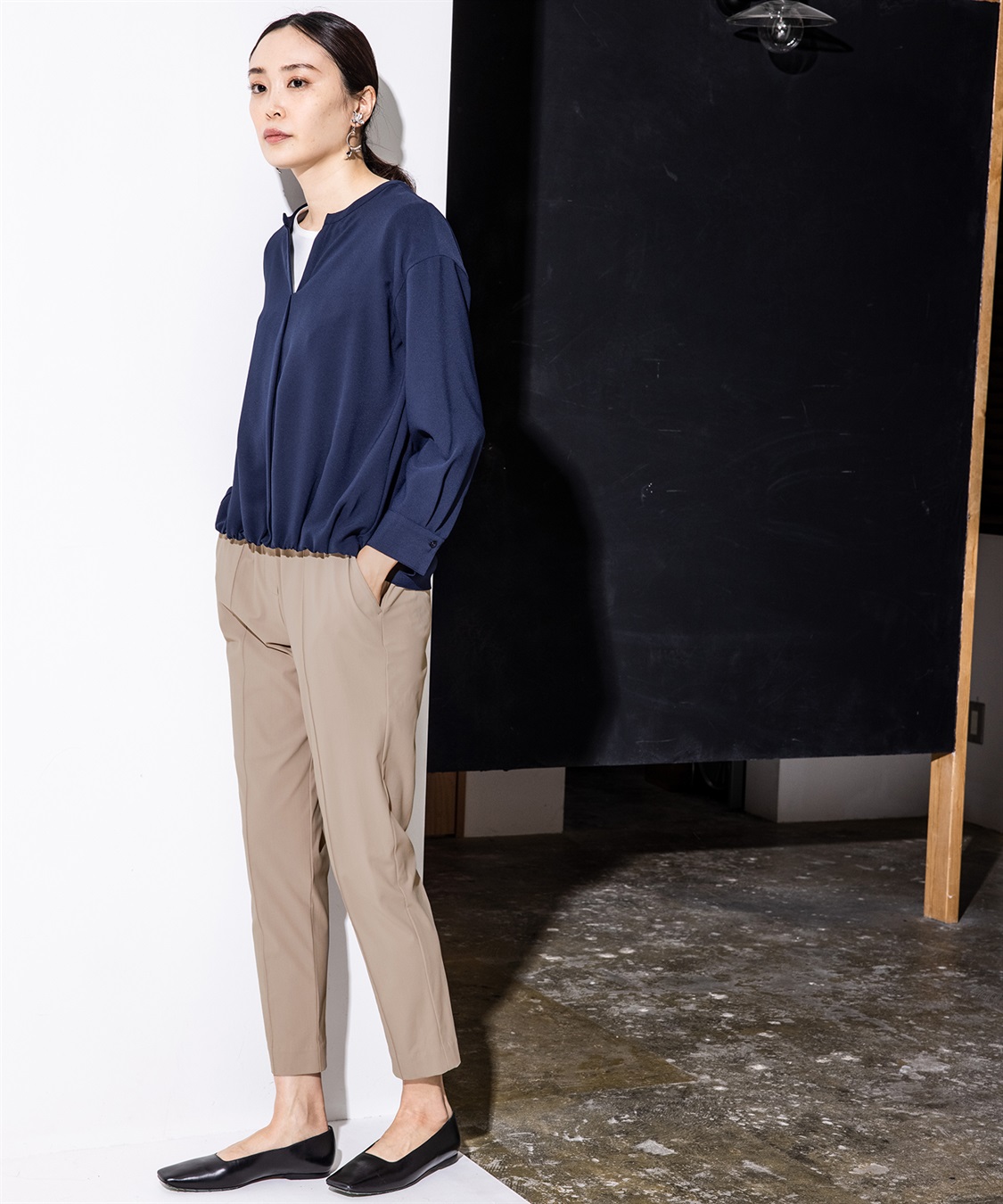 ブラウス 小さいサイズ ワッシャーボリュームブラウス 低身長さん・小柄