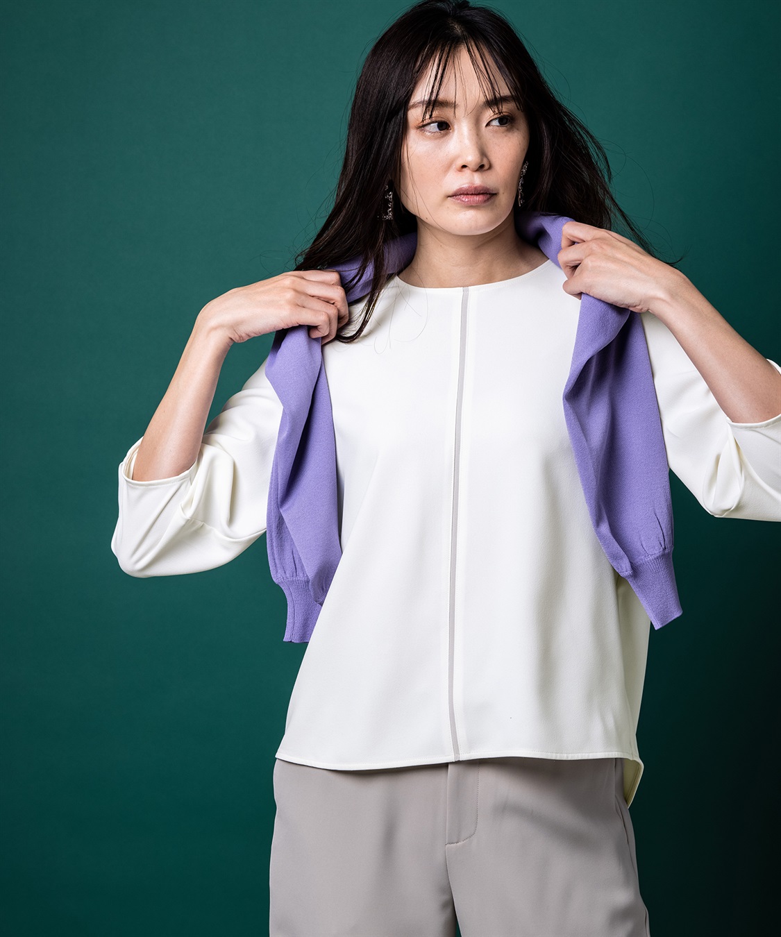 A/C DESIGN BY ALPHA CUBIC カラーラインパイピングブラウス_sub_12