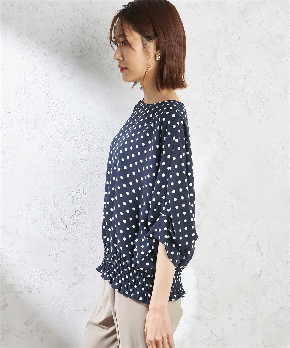 A/C DESIGN BY ALPHA CUBIC シャーリングドルマンブラウス_sub_2