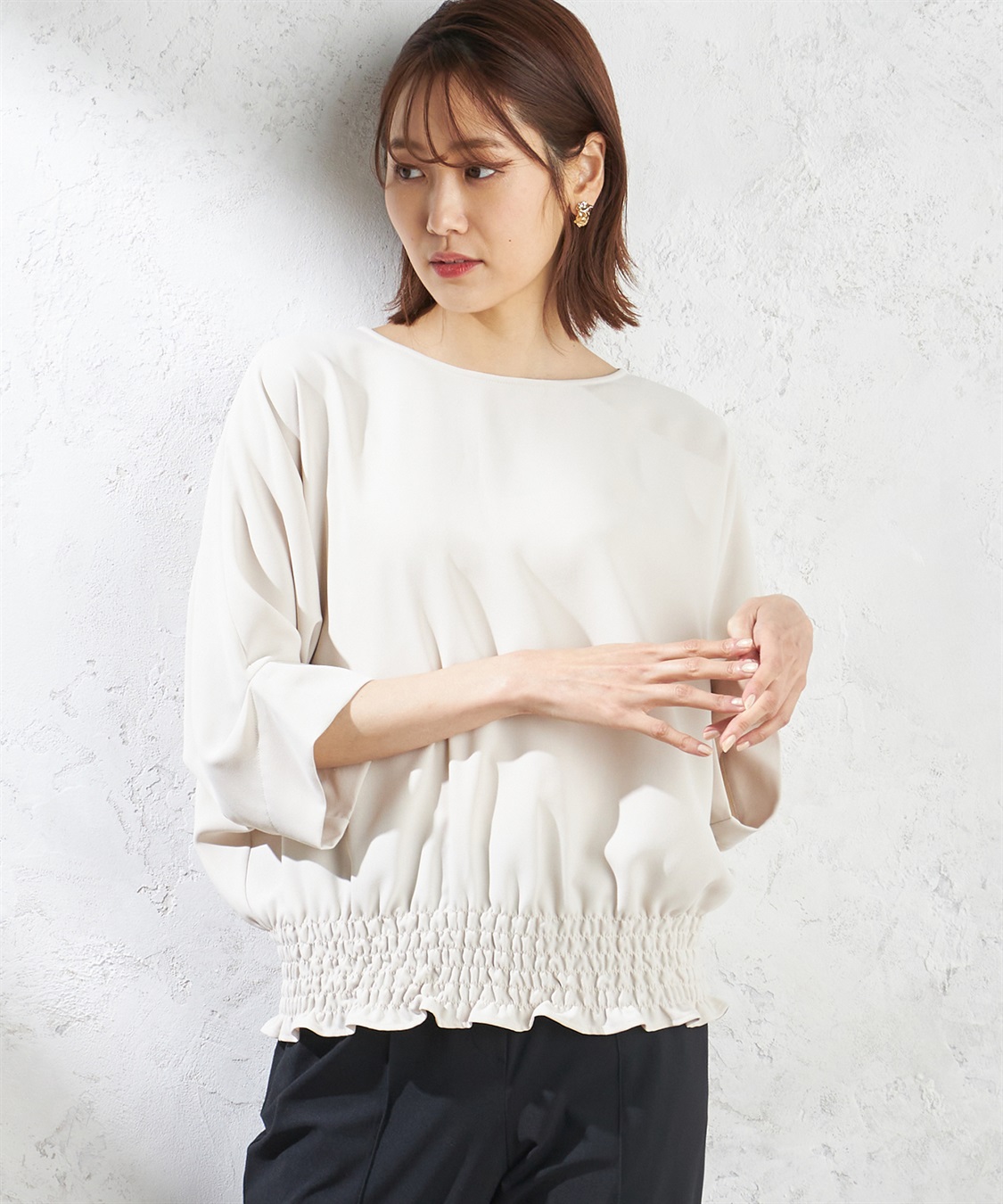 A/C DESIGN BY ALPHA CUBIC シャーリングドルマンブラウス_sub_10