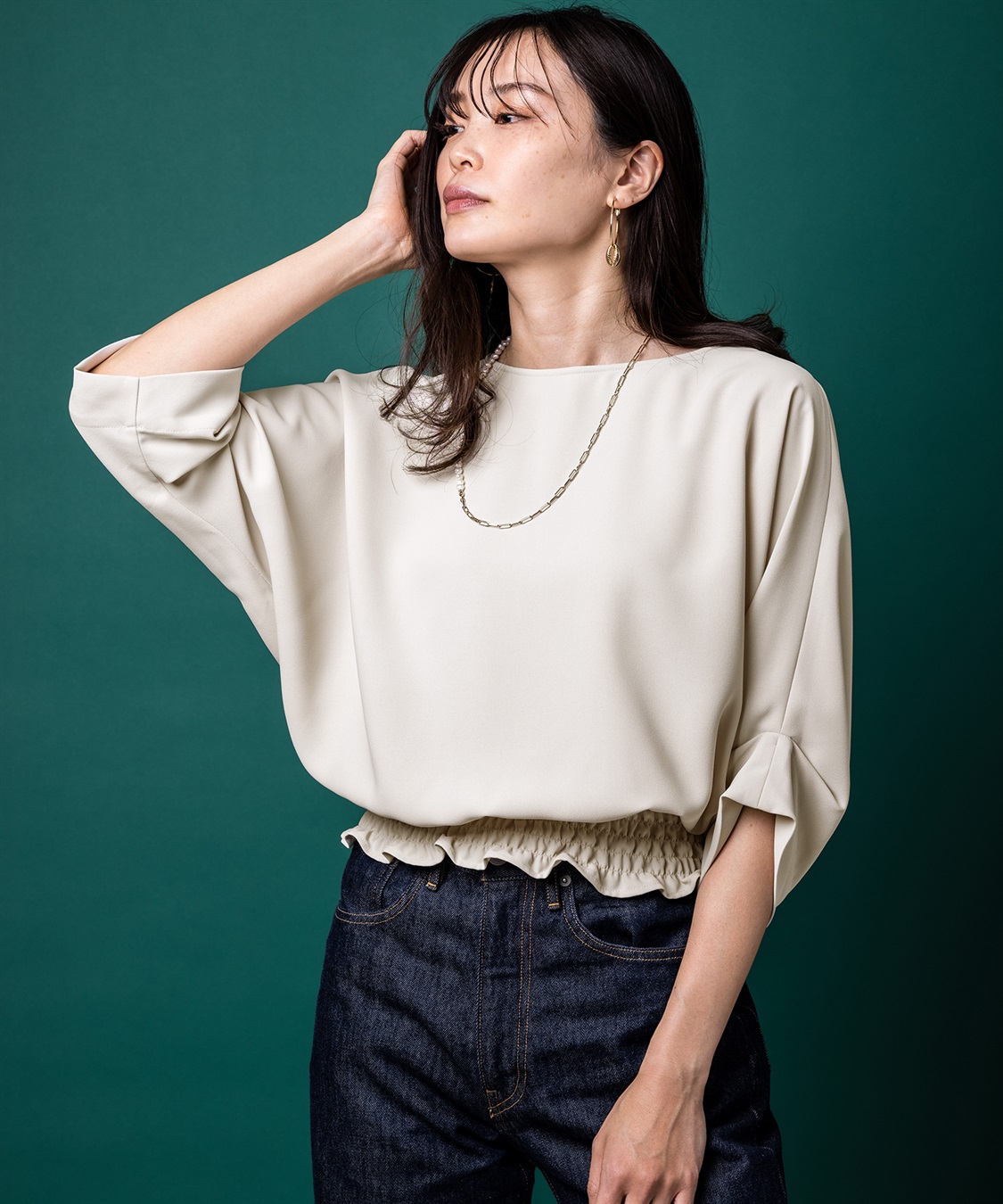 A/C DESIGN BY ALPHA CUBIC シャーリングドルマンブラウス_sub_12