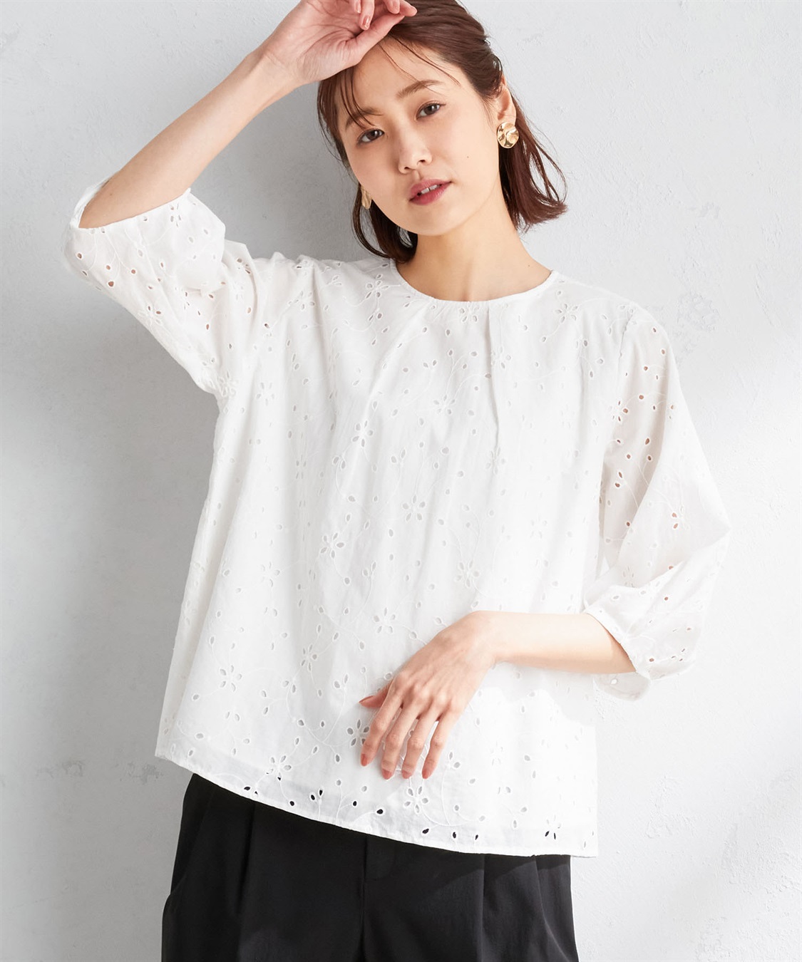 A/C DESIGN BY ALPHA CUBIC 総刺しゅうブラウス_sub_1