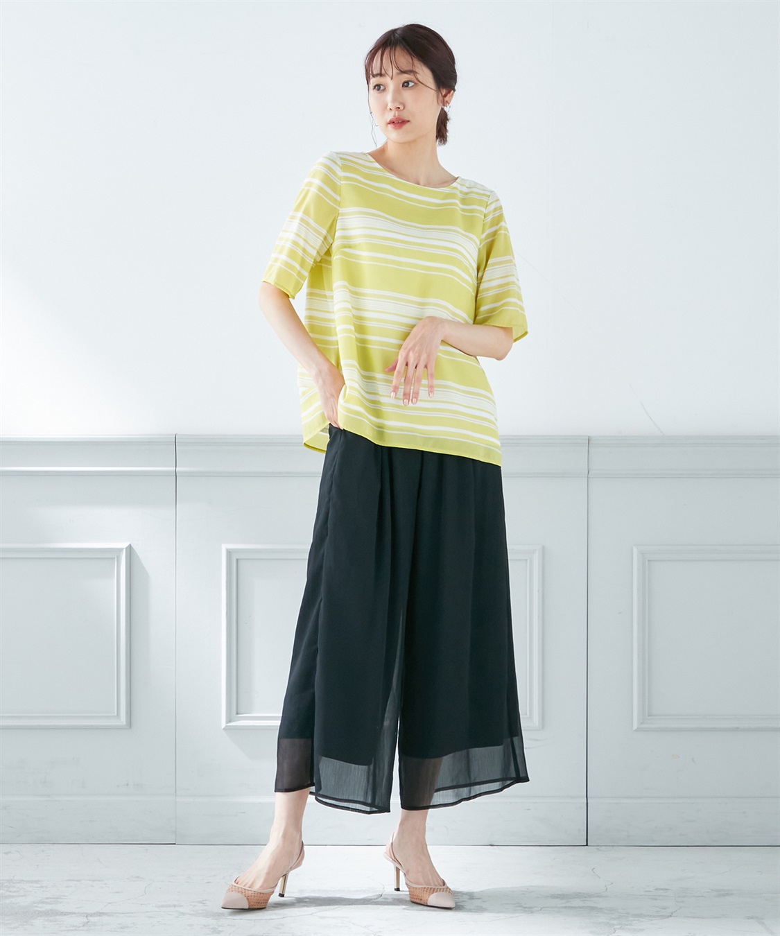 A/C DESIGN BY ALPHA CUBIC シアーボーダーブラウス_sub_8