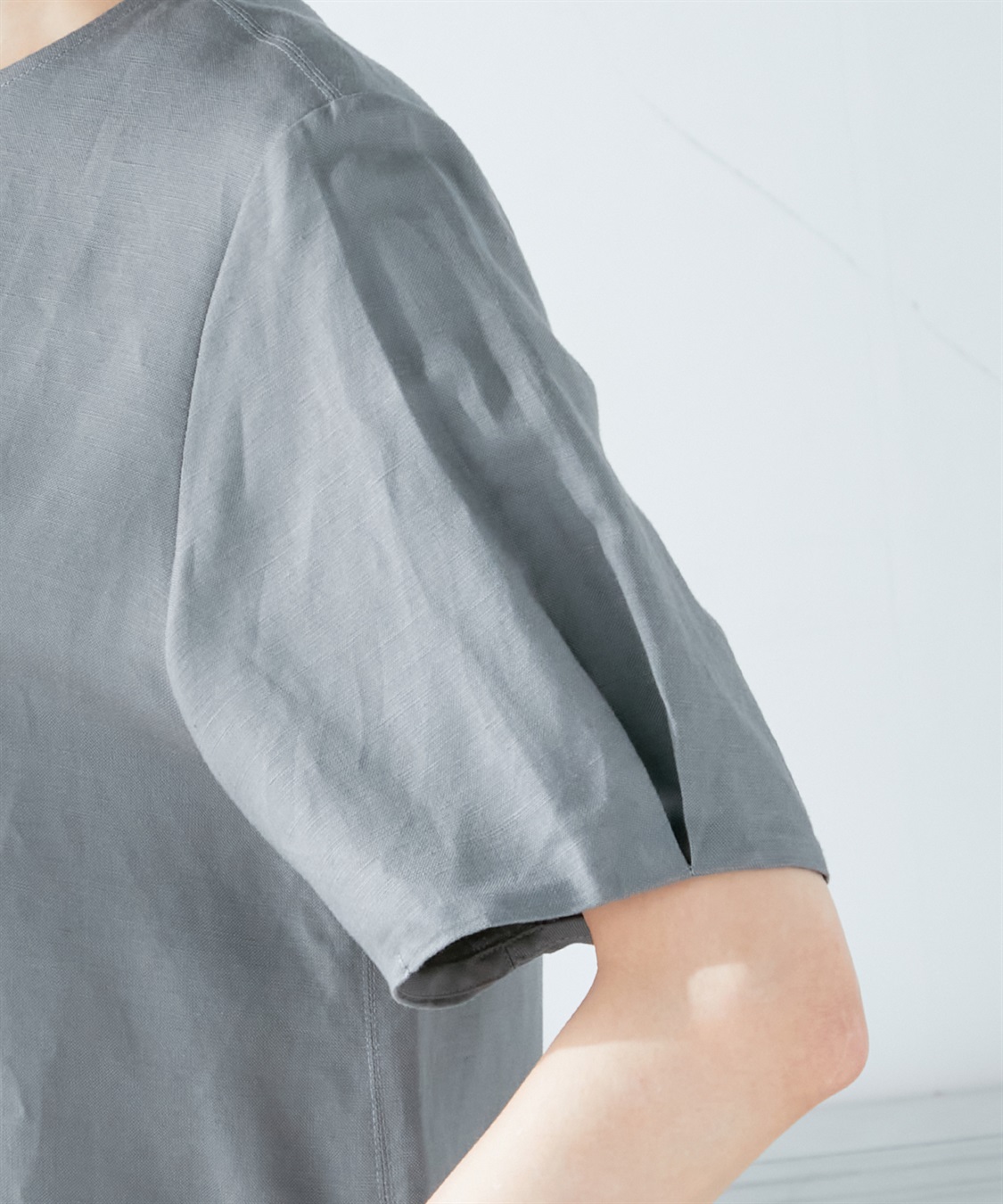 A/C DESIGN BY ALPHA CUBIC リネンブレンドTブラウス_sub_5