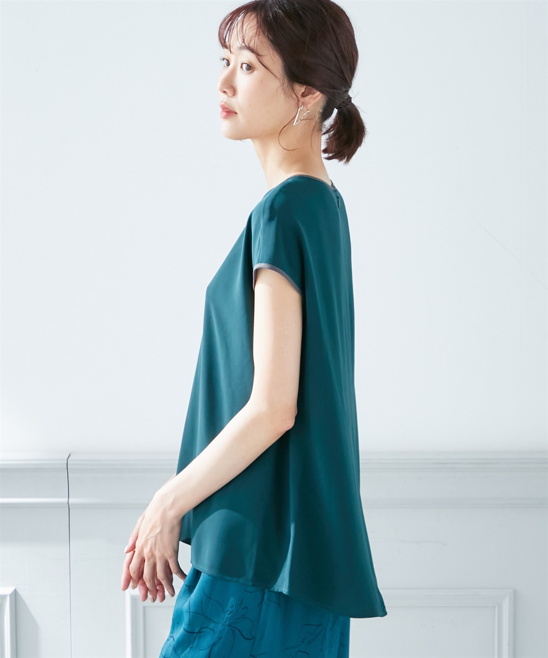 A/C DESIGN BY ALPHA CUBIC 【接触冷感】配色パイピングブラウス_sub_2