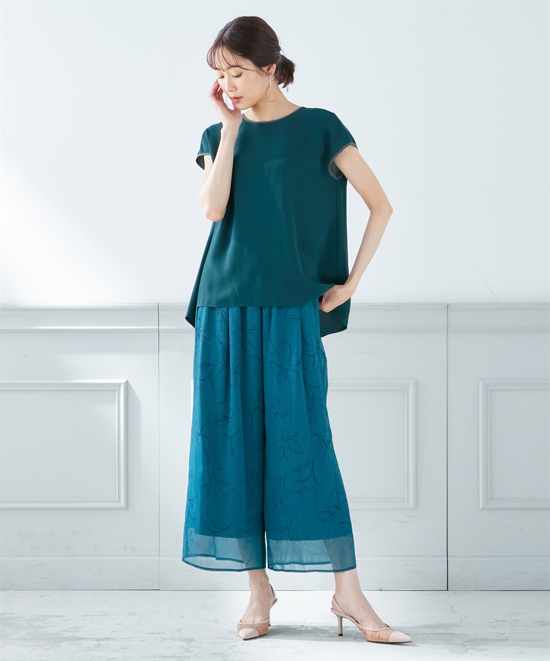 A/C DESIGN BY ALPHA CUBIC 【接触冷感】配色パイピングブラウス_sub_9