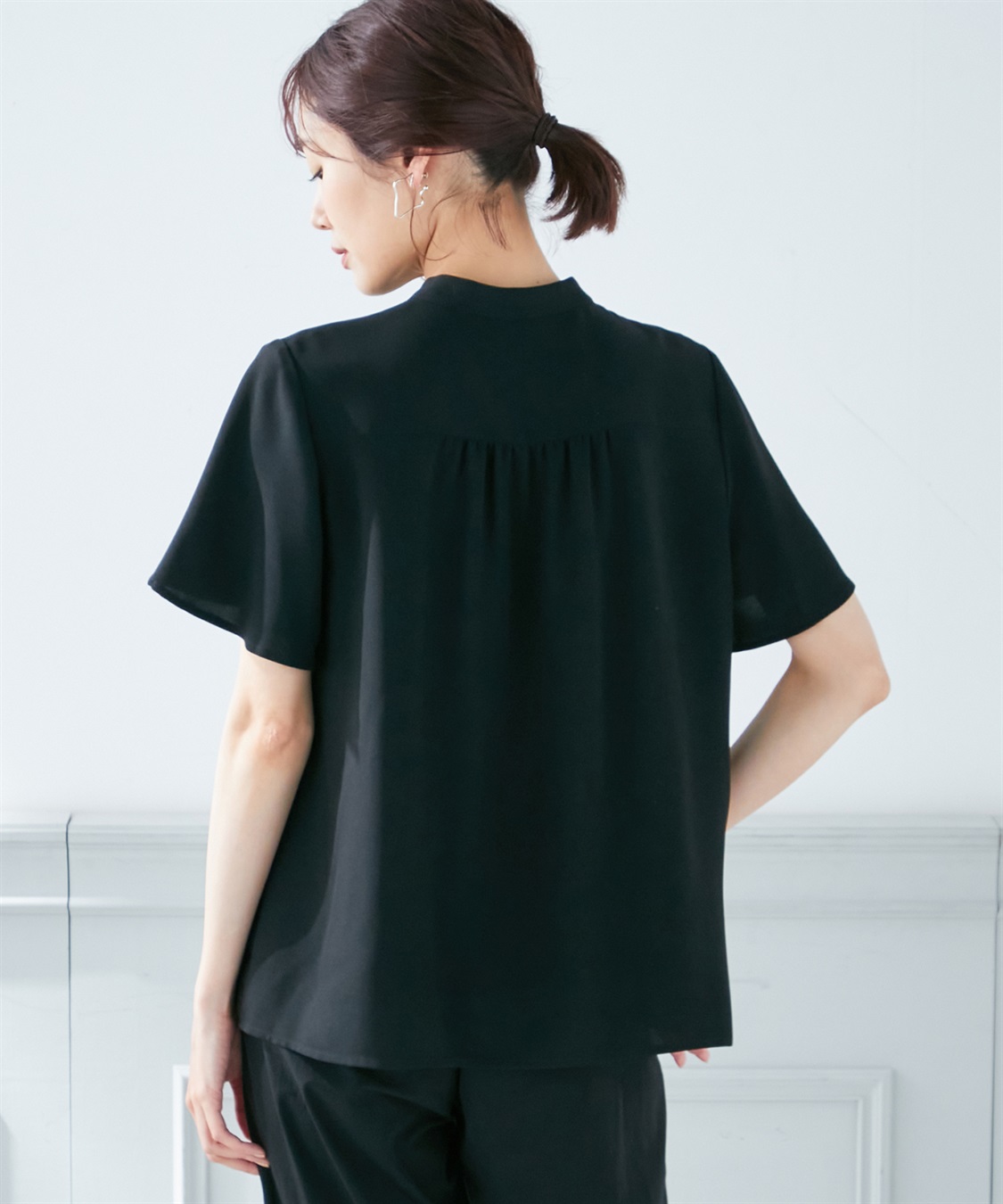 A/C DESIGN BY ALPHA CUBIC 【接触冷感】ボウタイブラウス_sub_2