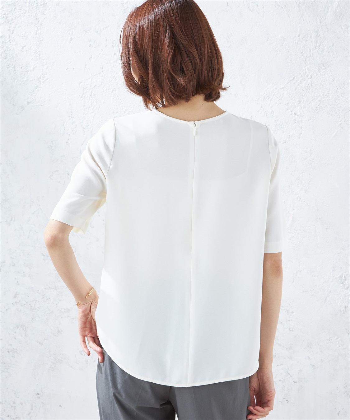 A/C DESIGN BY ALPHA CUBIC 【接触冷感】配色ラインブラウス_sub_2