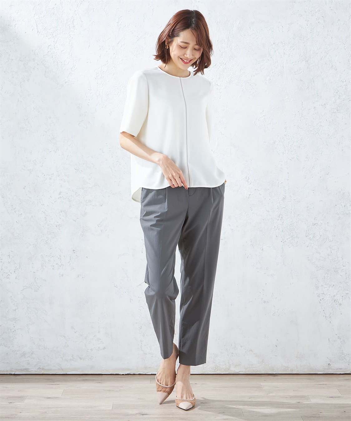 A/C DESIGN BY ALPHA CUBIC 【接触冷感】配色ラインブラウス_sub_8