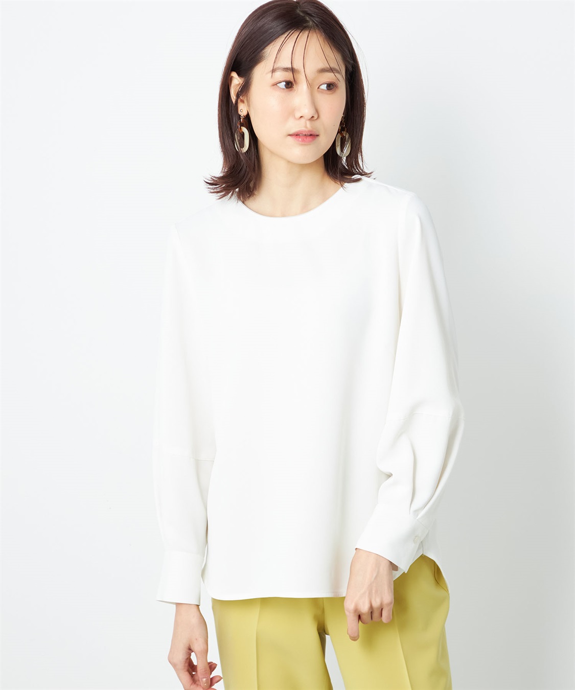 A/C DESIGN BY ALPHA CUBIC 配色バルーンスリーブブラウス_sub_1