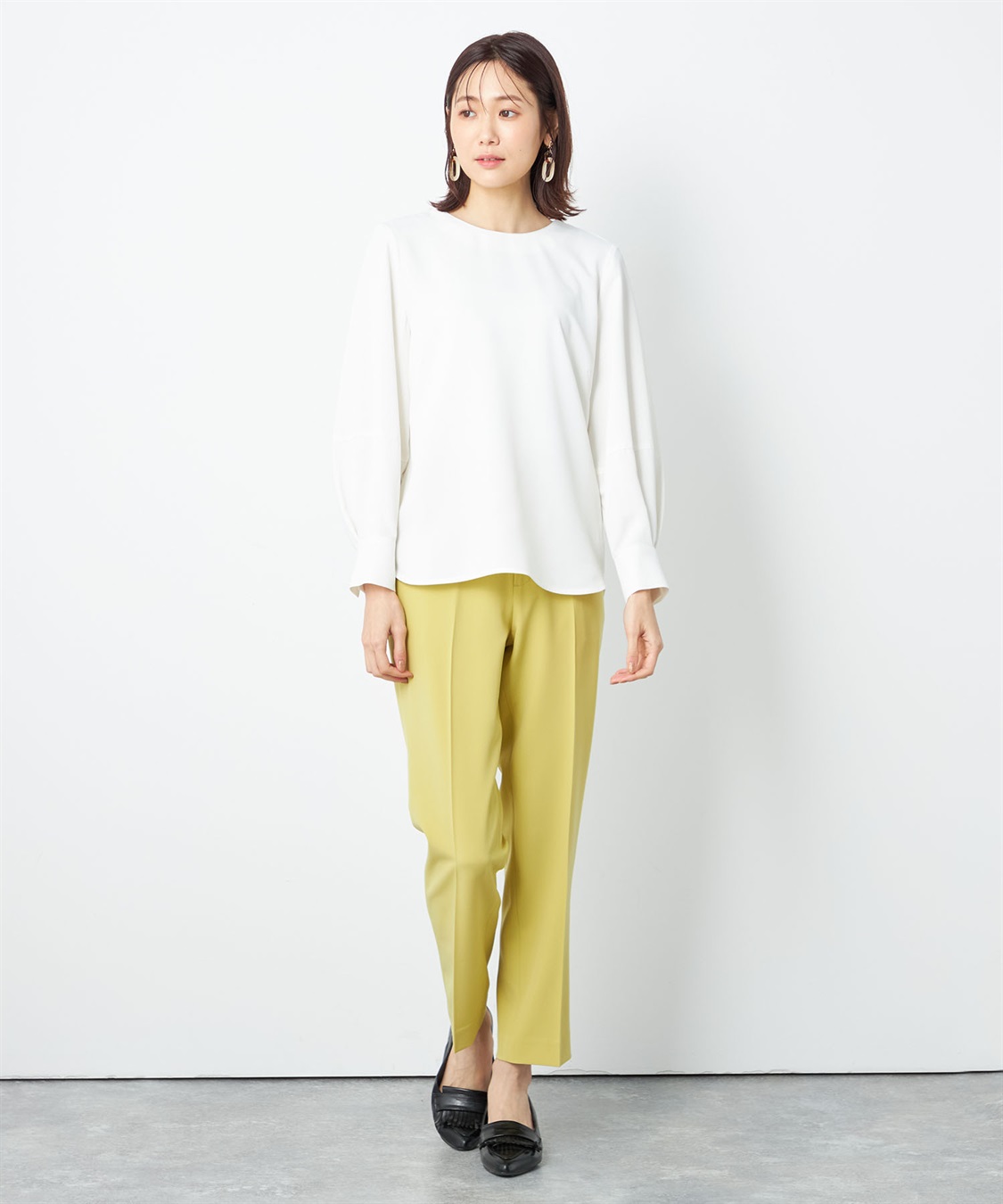 A/C DESIGN BY ALPHA CUBIC 配色バルーンスリーブブラウス_sub_9