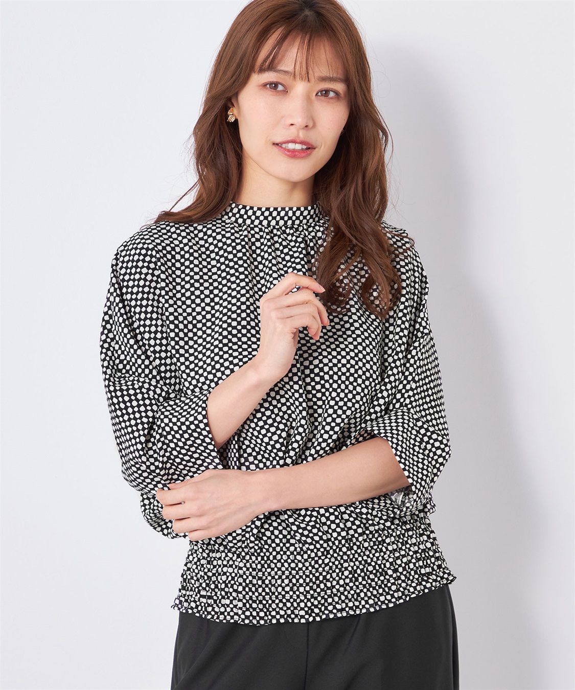 A/C DESIGN BY ALPHA CUBIC シャーリングドルマンブラウス_sub_2