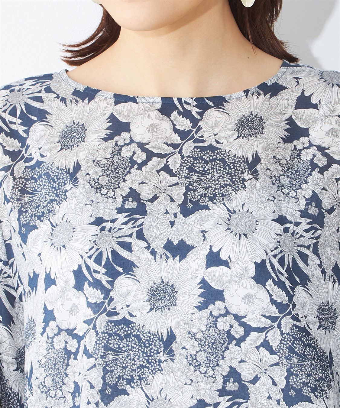 A/C DESIGN BY ALPHA CUBIC リバティプリントパフスリーブプルオーバー_sub_4