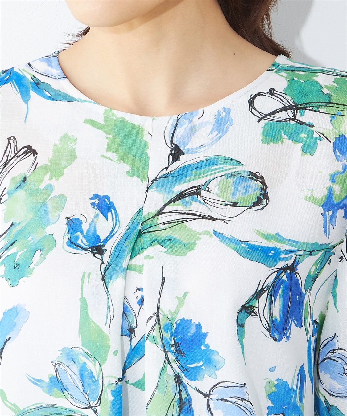 A/C DESIGN BY ALPHA CUBIC チューリッププリントブラウス_sub_3