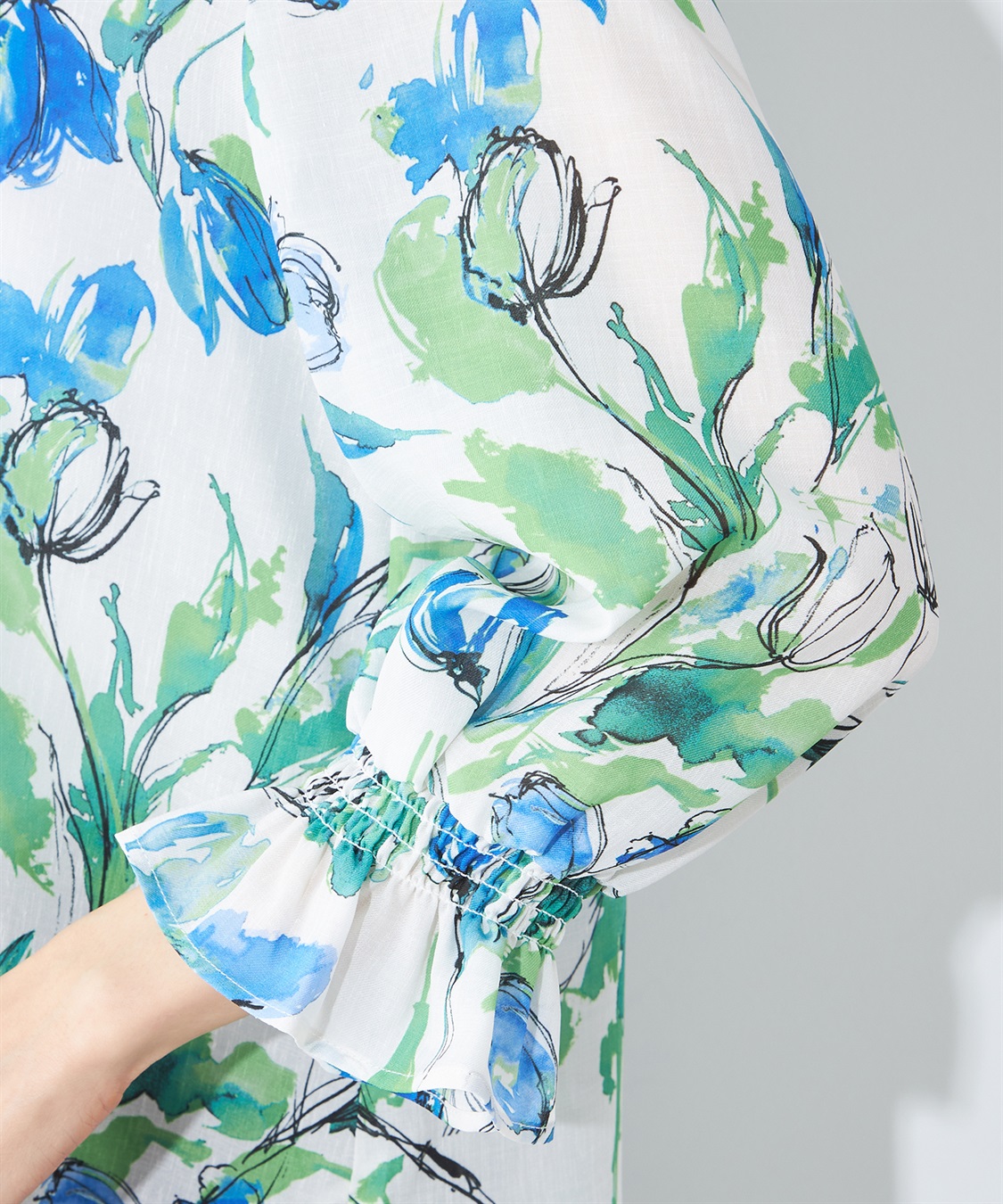 A/C DESIGN BY ALPHA CUBIC チューリッププリントブラウス_sub_5