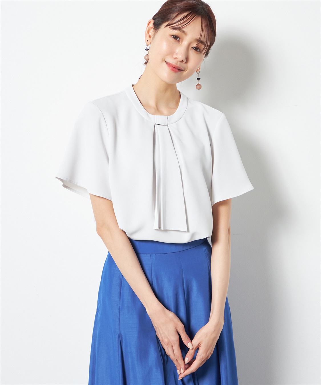 A/C DESIGN BY ALPHA CUBIC 【接触冷感】ボウタイブラウス_sub_1