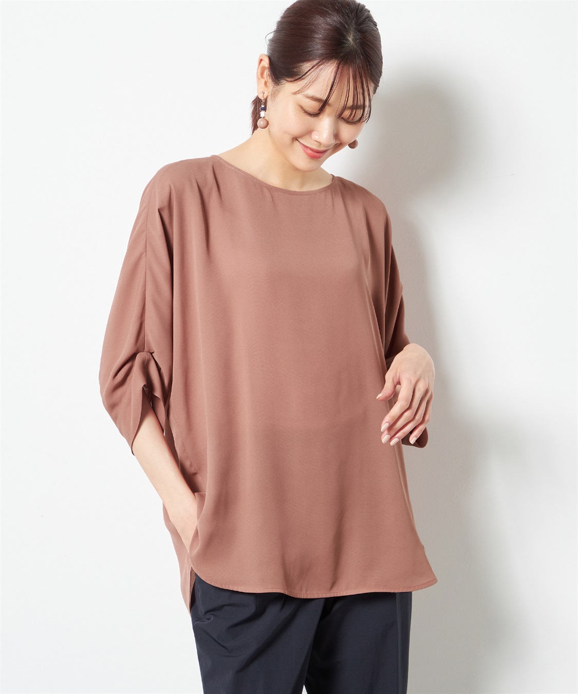 A/C DESIGN BY ALPHA CUBIC 【接触冷感】ジョーゼットブラウス_sub_1