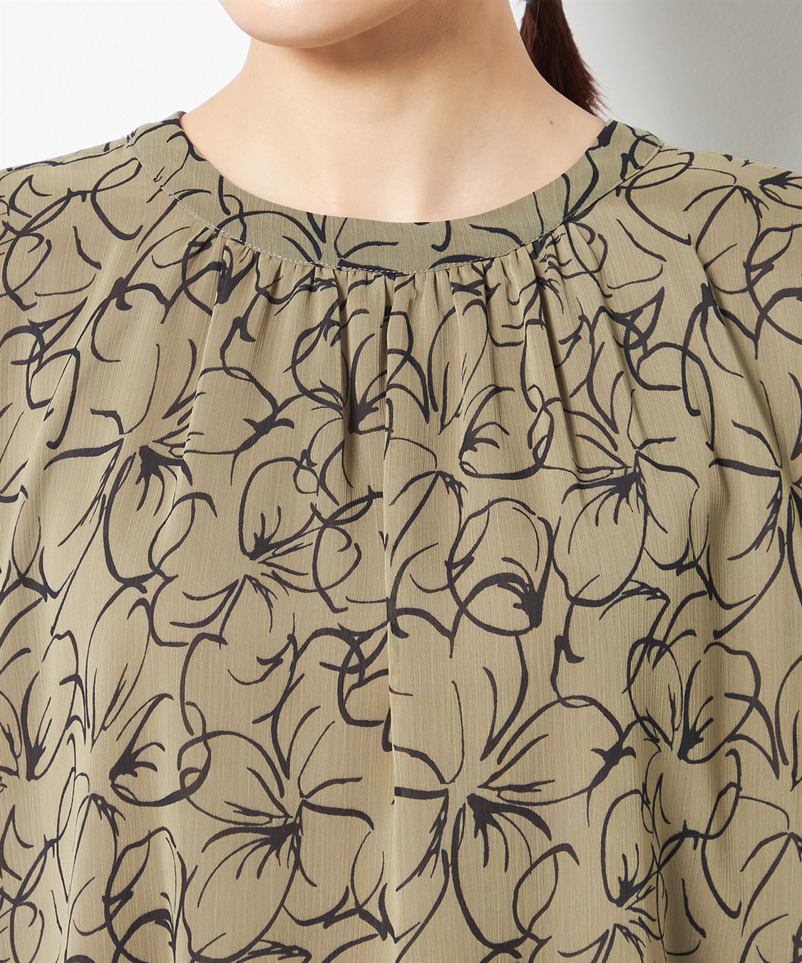 A/C DESIGN BY ALPHA CUBIC リーフ柄ブラウス_sub_3