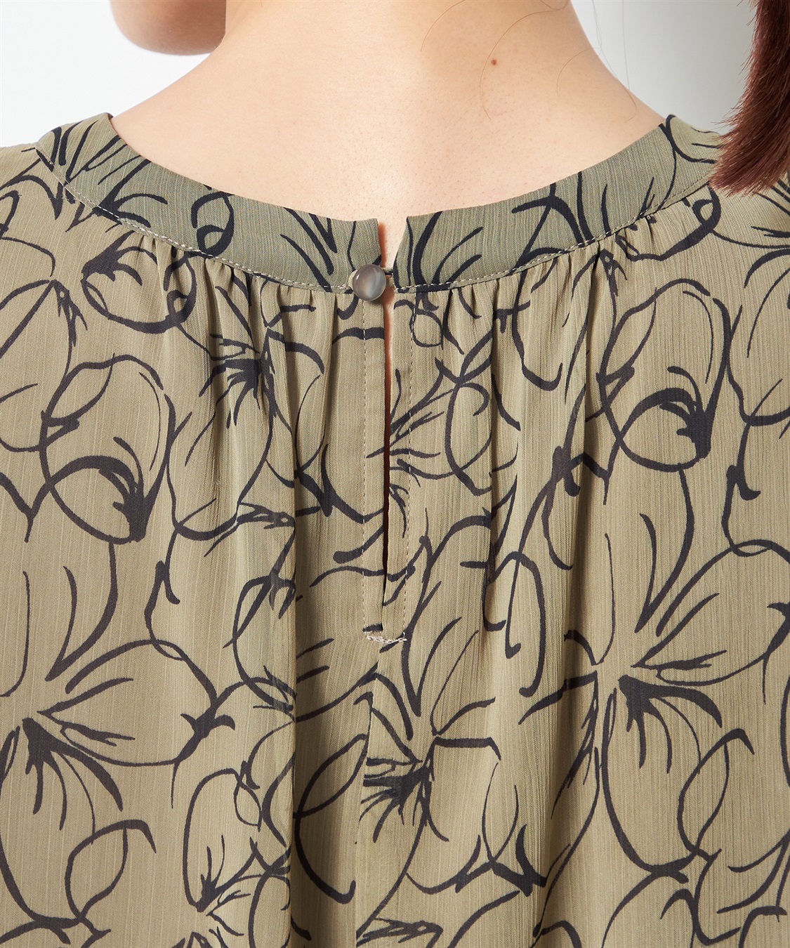 A/C DESIGN BY ALPHA CUBIC リーフ柄ブラウス_sub_4