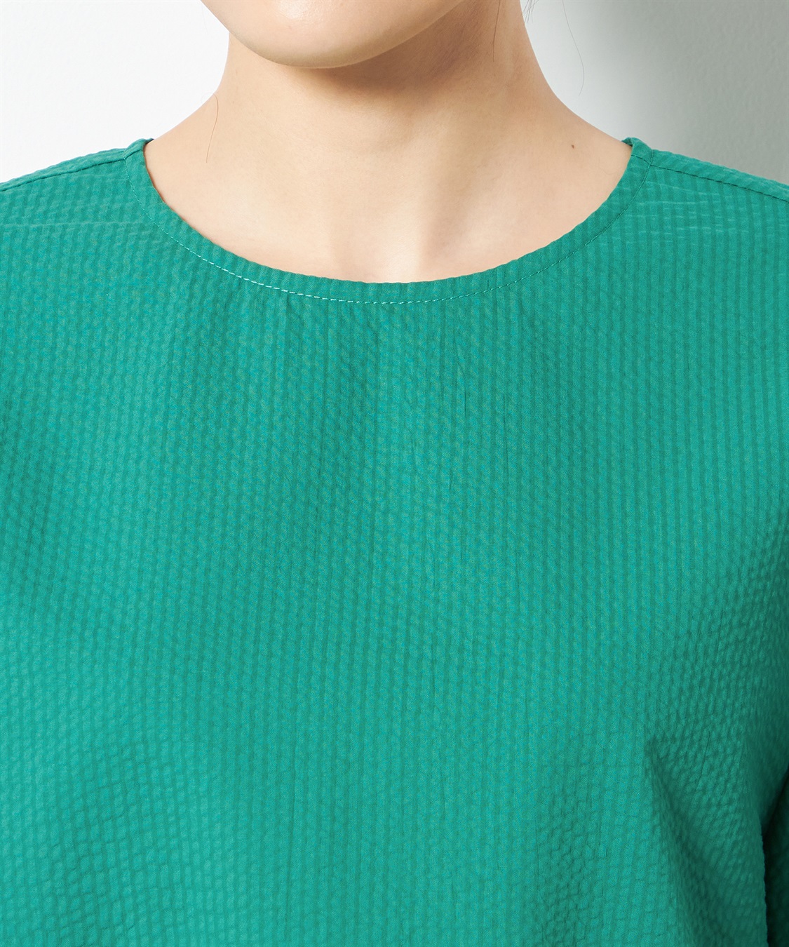 A/C DESIGN BY ALPHA CUBIC コットンサッカーブラウス_sub_4